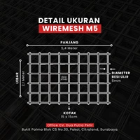 Besi Wiremesh M5 (5mm x 2.1 x 5.4 Meter) Ulir